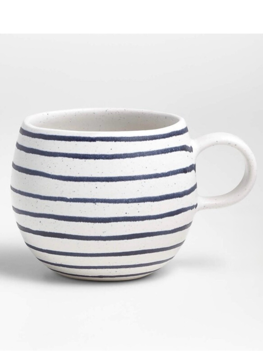 New! Crate&Barrel Lina 16-oz. Matte Blue Stripe Mug